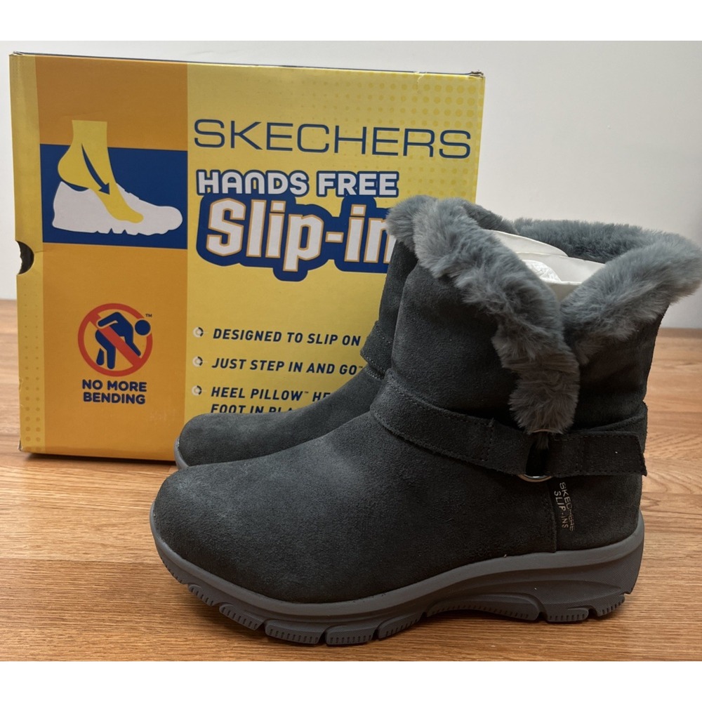 Skechers Hands Free Slip-ins Easy Going Casually Perfect Boots Charcoal Size 8.5